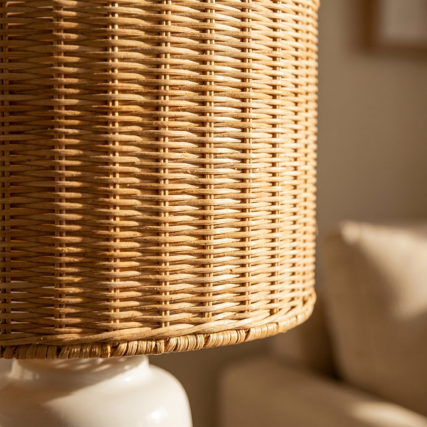 Cayman Rattan Table Lamp in coastal natural style — Lumara Home