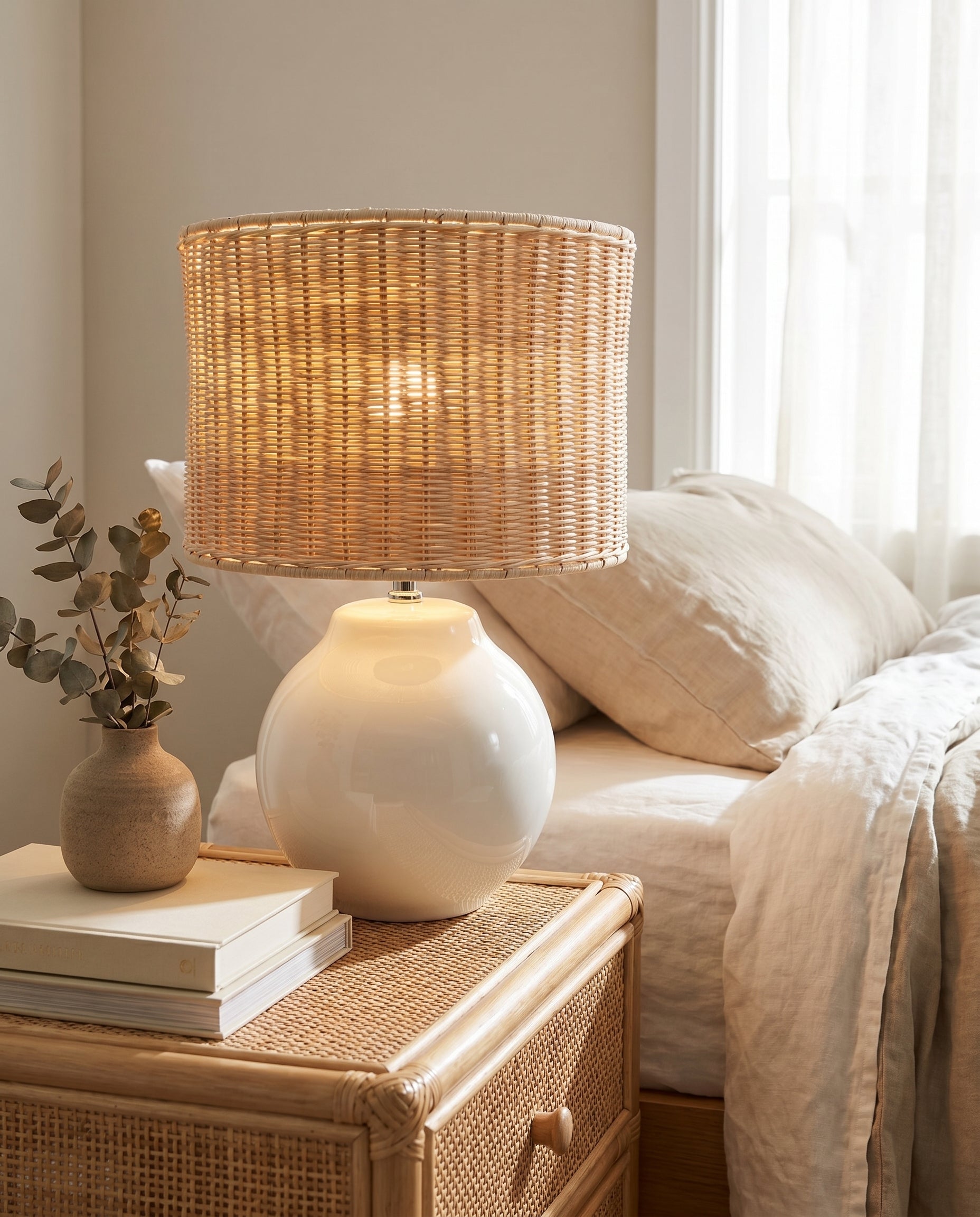 Havana Rattan Table Lamp in warm tropical style — Lumara Home