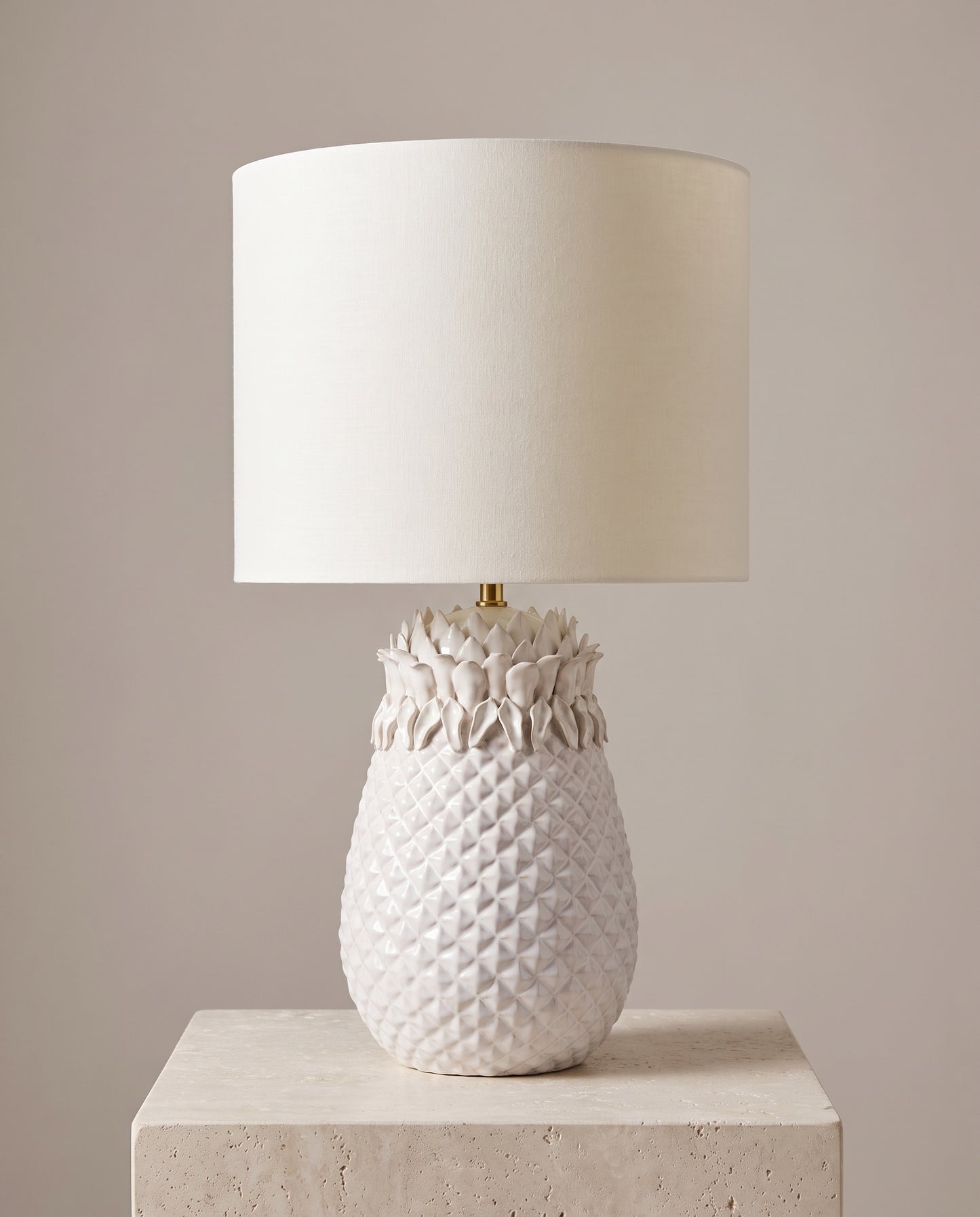 Lumara Pineapple Table Lamp in white — studio hero — Lumara Home